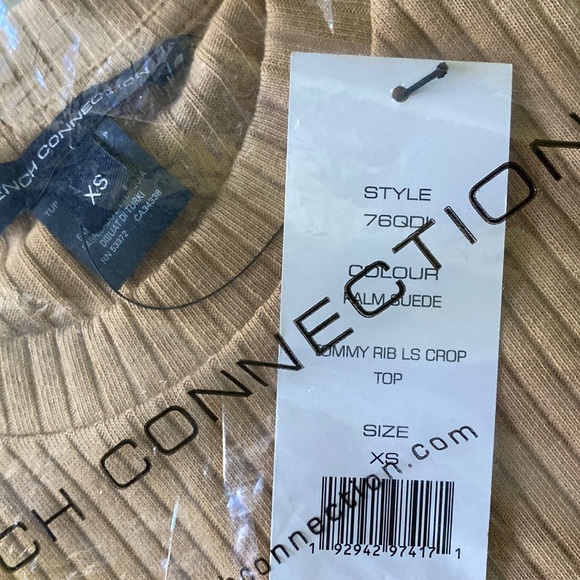 French Connection Tommy Ribbed Crop Top - Picture 4 of 4